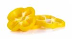 Yellow Paprika Isolated On The White Background Stock Photo