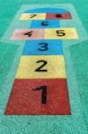 Colorful Hopscotch Game Stock Photo