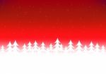 Christmas Tree Snow Red Sky Stock Photo