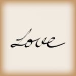 Love Word On Old Paper  Illustration Stock Photo