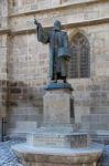 Brasov, Transylvania/romania - September 20 : Statue Of Honterus Stock Photo