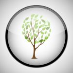 Tree In Circle Frame. Icon Concept Stock Photo