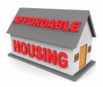 Affordable Housing Represents Low Cost House 3d Rendering Stock Photo