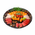 Take Away Sushi Express On Plastic Tray Stock Photo