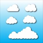 Cloud Set Cartoon Style Stock Photo