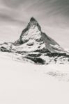 Matterhorn - Black And White Picture, Switzerland Stock Photo