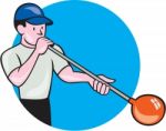 Glassblower Glassblowing Cartoon Circle Stock Photo