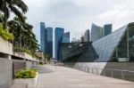 View Of The Esplanade Outside The Marina Bay Sands Shopping Cent Stock Photo