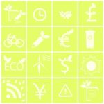 Set Icon With Eco Plant Stock Photo