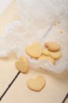 Heart Shaped Shortbread Valentine Cookies Stock Photo