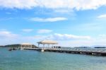 Wooden Walk Bridge To The Sea Stock Photo