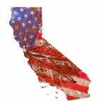 California State Map Flag Pattern Stock Photo