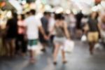 Blurred People In The Street Stock Photo