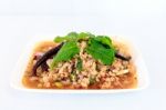 Hot Spicy Thai Cuisine Minced Pork Salad Stock Photo