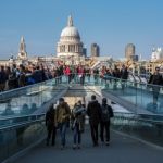 Millennium Bridge And St Pauls Cathedral Stock Photo