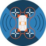 Wireless Quadcopter Drone Icon Stock Photo