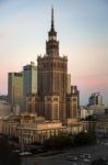 Palace Of Culture And Science In Warsaw Poland Stock Photo