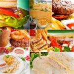 Burgers And Sandwiches Collection On A Collage Stock Photo