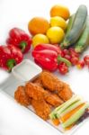 Buffalo Chicken Wings Served With Pinzimonio Stock Photo