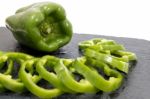 Green  Bell Peppers Stock Photo