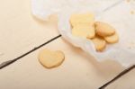 Heart Shaped Shortbread Valentine Cookies Stock Photo