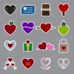 Valentine Icon Set  Illustration Stock Photo