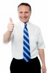 Senior Mature Man Giving Thumbs Up Stock Photo