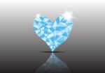 Polygon Ice Diamond Heart Stock Photo