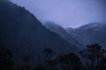 Cradle Mountain In Tasmania On A Cloudy Day Stock Photo