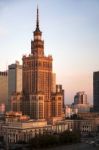 Palace Of Culture And Science In Warsaw Poland Stock Photo