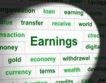 Earnings Revenue Indicates Wage Incomes And Employed Stock Photo