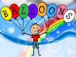 Balloons Boy Means Celebration Youth And Kids Stock Photo