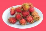 Rambutans On Plate Stock Photo