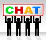 Chat Chatting Indicates Talking Typing And Talk Stock Photo