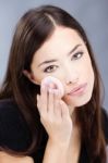 Woman Doing Make Up Stock Photo