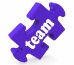 Team Puzzle Shows Together Community And Unity Stock Photo