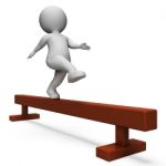 Balance Beam Means Getting Fit And Agility 3d Rendering Stock Photo