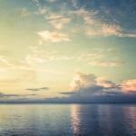 Blurred Seascape On Paper Background Stock Photo