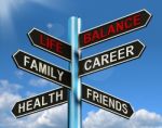 Life Balance Signpost Stock Photo