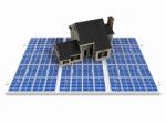 The House On Solar Cell Stock Photo