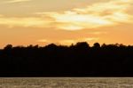 Beautiful Photo Of An Amazing Sunset On A Lake Stock Photo