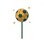 Soccer Ball Lollipop Sweet Sport Flat Design Icon  Illustr Stock Photo