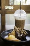 Breakfast Set Of Coffee Drink And Homemade Bakery Stock Photo