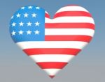 US Flag In Heart Shape Stock Photo