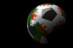 Algeria Soccer Ball Isolated Dark Background Stock Photo