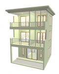 3d Townhome Stock Photo