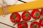 Italian Basic Pasta Ingredients Stock Photo