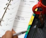 Schedule In An Organizer Stock Photo