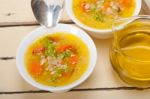 Syrian Barley Broth Soup Aleppo Style Stock Photo