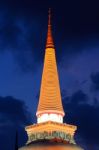 Peak Pagoda Of Wat Phra Mahathat Woramahawihan Is The Main Buddh Stock Photo